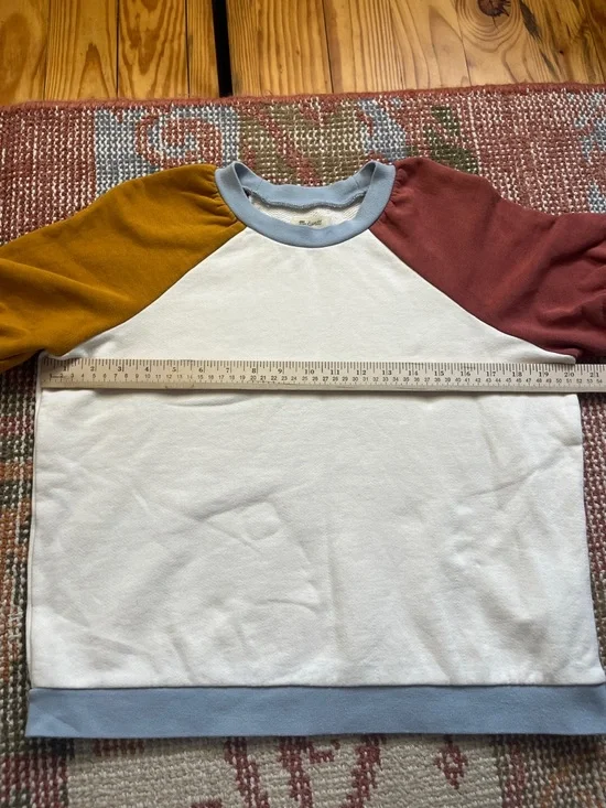 Madewell puff-sleeve color-block sweatshirt tee size XS - Picture 3 of 7